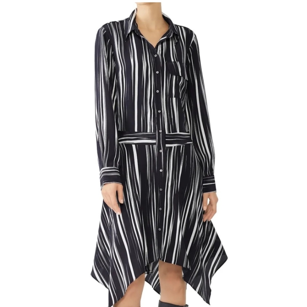 Nicole Miller Striped Black and White Women's Dress - Picture 1 of 6